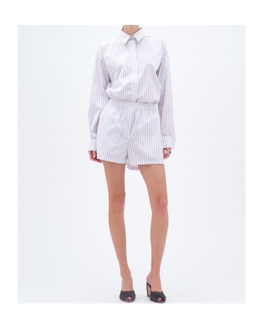 REMAIN Birger White Christensen Striped Poplin Shorts