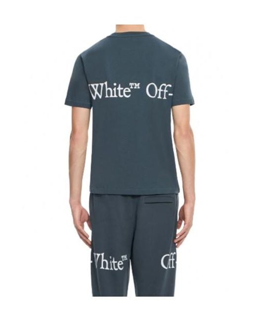 Off-White c/o Virgil Abloh Blue Bookish Scarf Short Sleeve T-Shirt for men