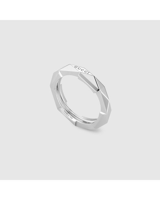 Gucci White Link To Love 18K Studded Ring
