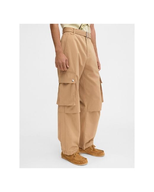 Jacquemus Natural Belted Wide-Leg Cargo Pants for men