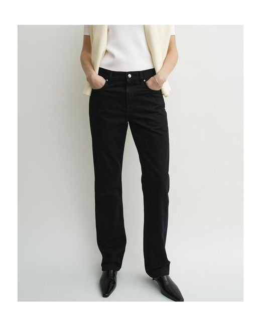 Totême Black Low-Cut Straight-Leg Jeans