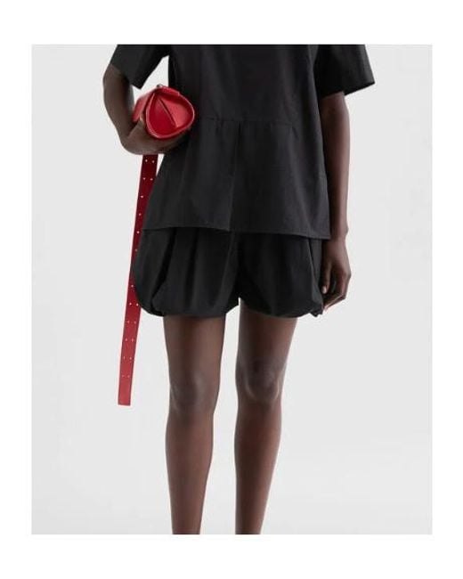 Jil Sander Black Poplin Balloon Shorts