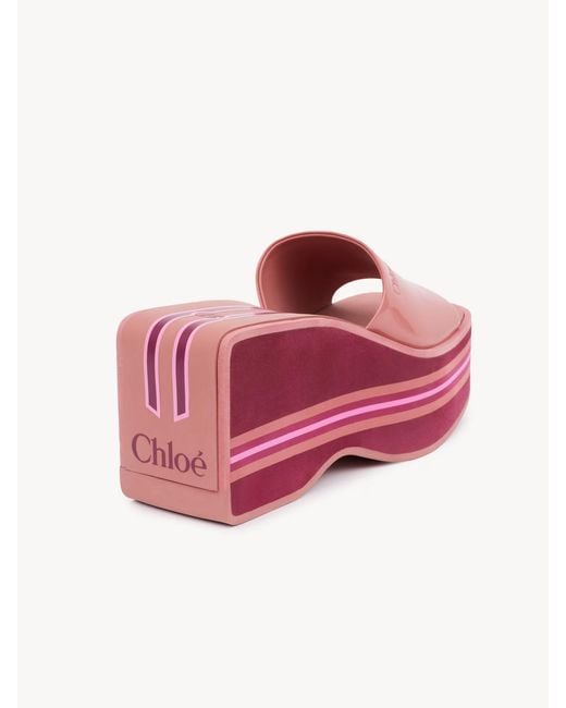 Chloé Red Chloé Swimming Cool Platform Heeled Sandals