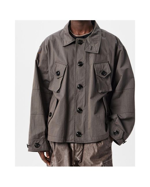 Our Legacy Gray Stand-Up Collar Casual Jacket for men