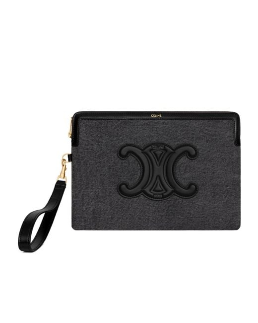 Céline Black Small Pouch With Strap Cuir Triomphe