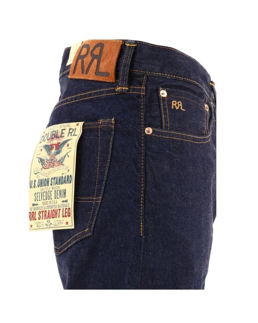 RRL Blue Ralph Lauren Low-Rise Straight-Leg Jeans for men
