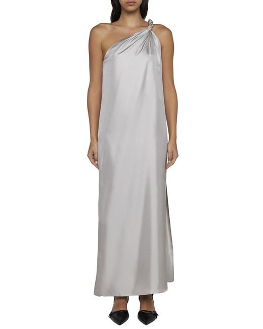 Loulou de Saison White Adela Silk Maxi Dress