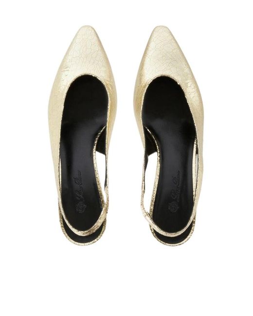 Loro Piana Metallic High-Heeled Sandals With Broken Heels