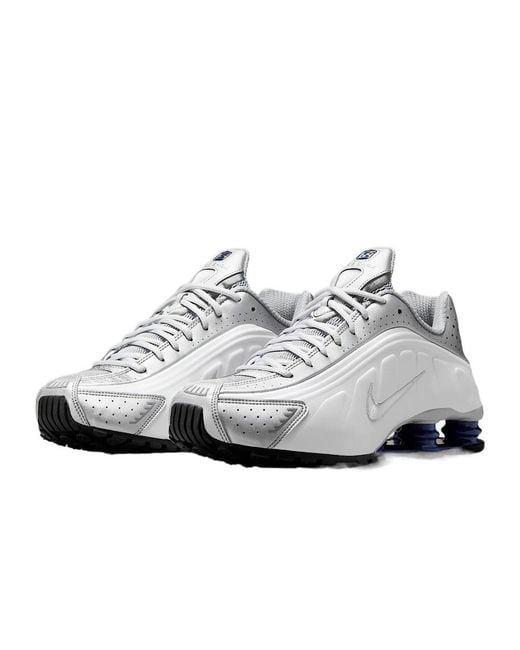 Nike White Shox R4 Lace-Up Sneakers for men