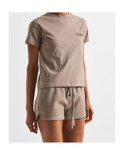 Fear Of God Gray Logo-Detail T-Shirt