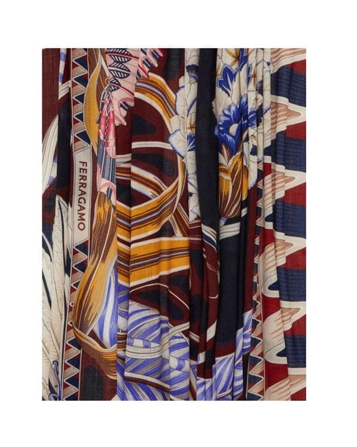 Ferragamo Multicolor Printed Scarf