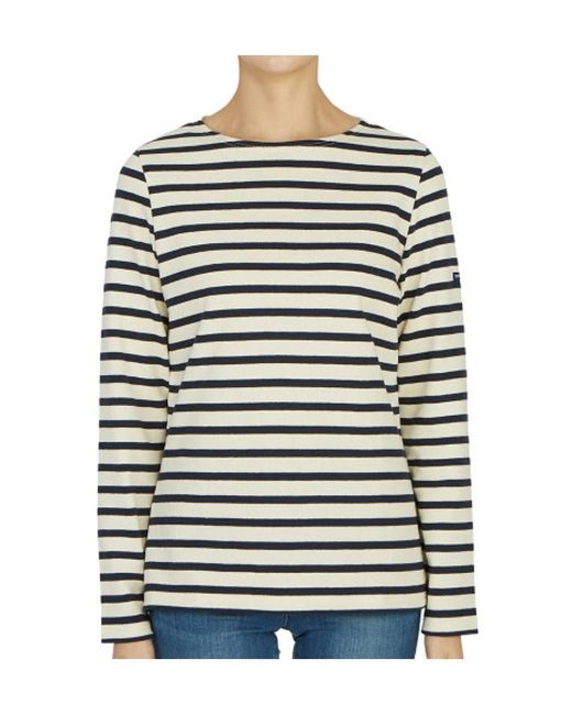 Saint James Gray Striped Long-Sleeved T-Shirt