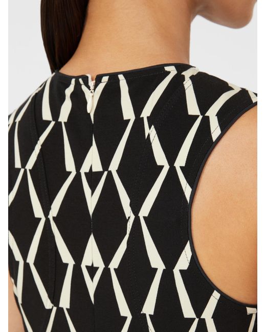 Max Mara Black Graphic Print Sleeveless Dress