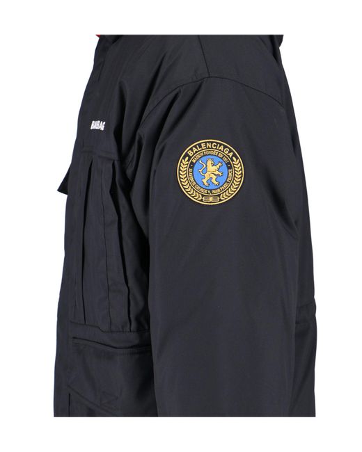 Balenciaga Blue Logo Reversible Down Jacket for men