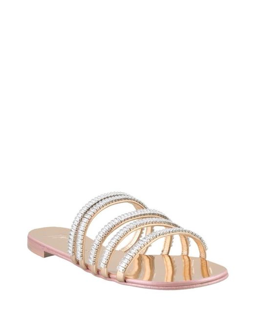 Giuseppe Zanotti Natural Crystal Ringed Sandals
