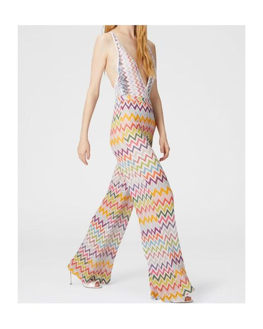 Missoni White Elastic Waist Palazzo Pants