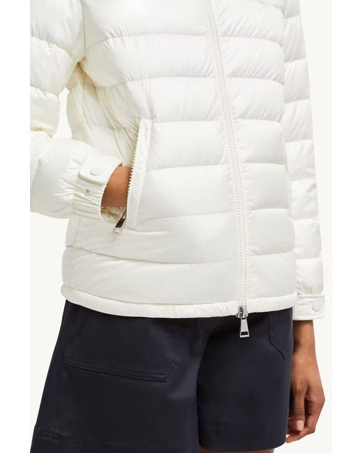 Moncler White Dalles Hooded Short Padded Jacket