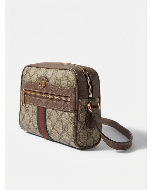 Gucci Brown Ophidia Gg Supreme Mini Bag