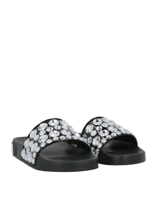 Dolce & Gabbana Black Rhinestone Slides