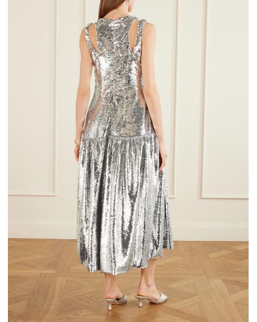 Simone Rocha Gray Sequined Dress