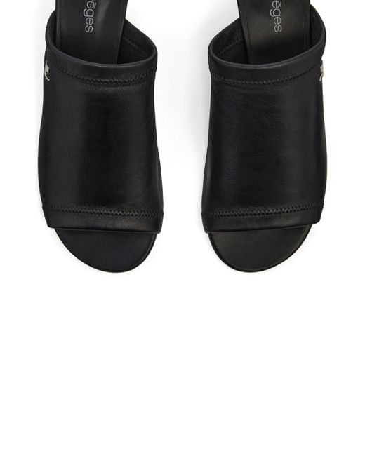 Courreges Black Wet Stretch Mules