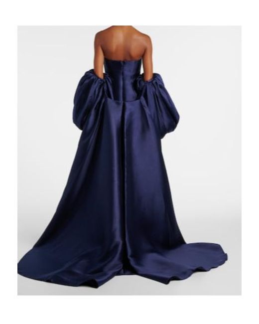 Solace London Blue Lea Cape Twill Gown