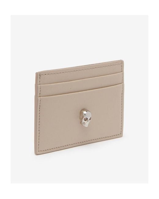 McQueen Gray Skull Stud Cardholder