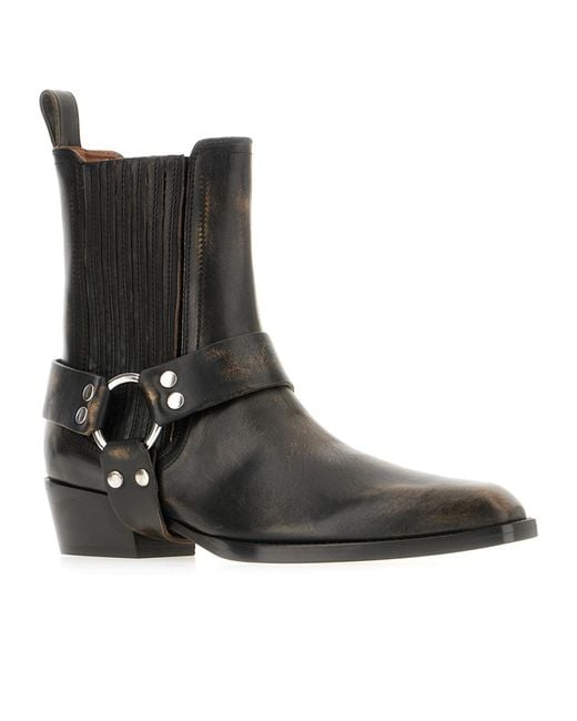 Paris Texas Black 35Mm Helena Strap-Detail Ankle Boot