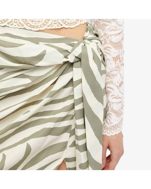 Balmain White Zebra-Print Midi Skirt