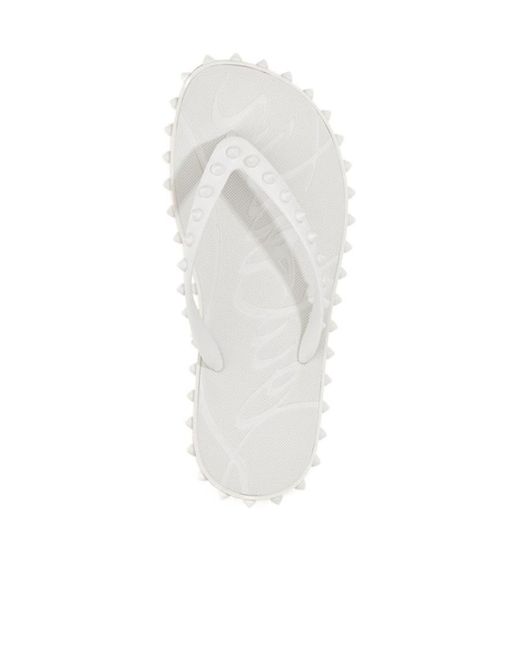 Christian Louboutin White Super Loubi Flip Flops
