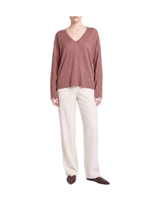 Max Mara Brown Solid-Colored Knit Top