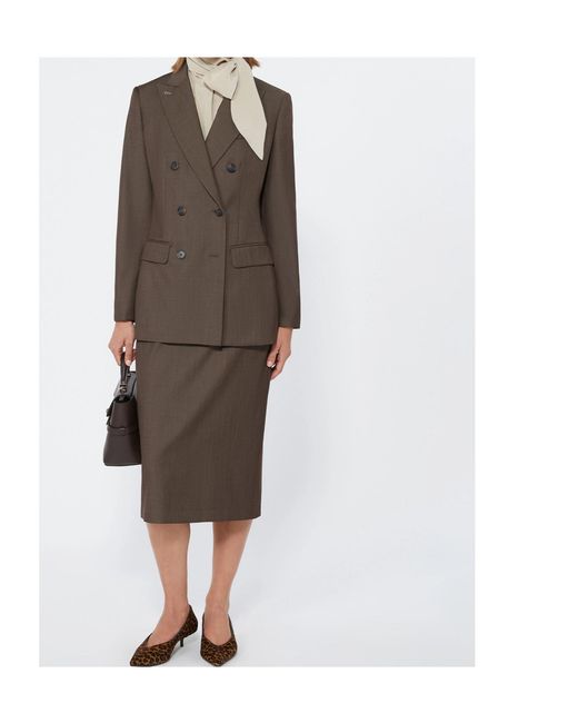 Max Mara Brown Long-Sleeved Suit Jacket