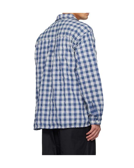 Nanamica Blue Ooal Palaka Plaid Shirt for men