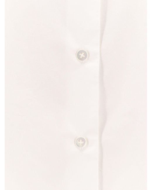The Row White Buttoned Long-Sleeved Shirt