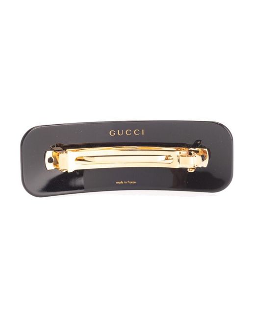 Gucci White Kids Logo Embellished Hair Clip