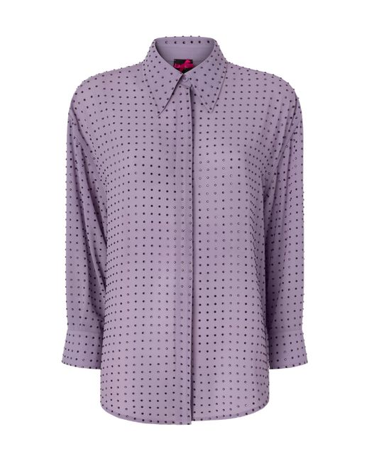 Pinko Purple Stud-Embellished Shirt