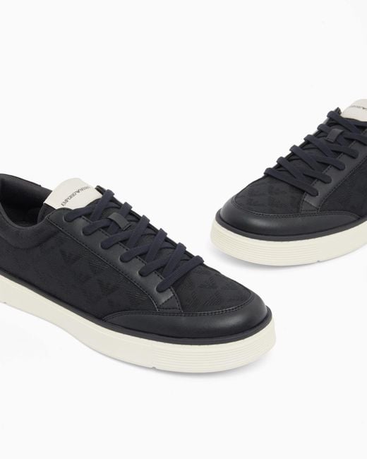 Emporio Armani Blue Lace-Up Low-Top Casual Shoes for men