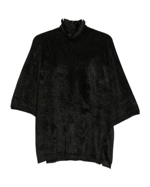 Semicouture Black Short-Sleeved Knit Top