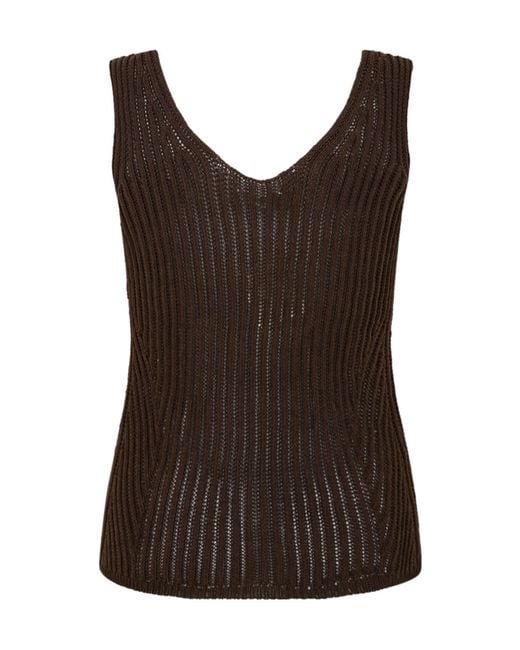 Max Mara Brown Vicini Sleeveless Knitted Top