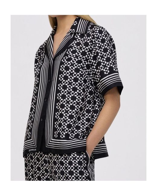 Jonathan Simkhai Black Koda Satin Shirt