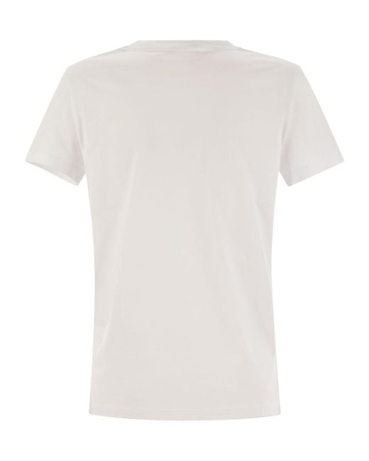 Max Mara White Printed Cotton Regular T-Shirt