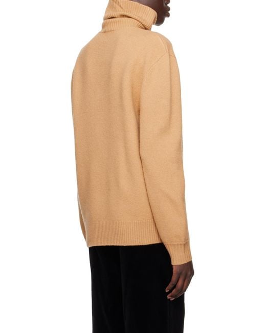 A.P.C. Brown Turtleneck Long-Sleeved Jumper for men