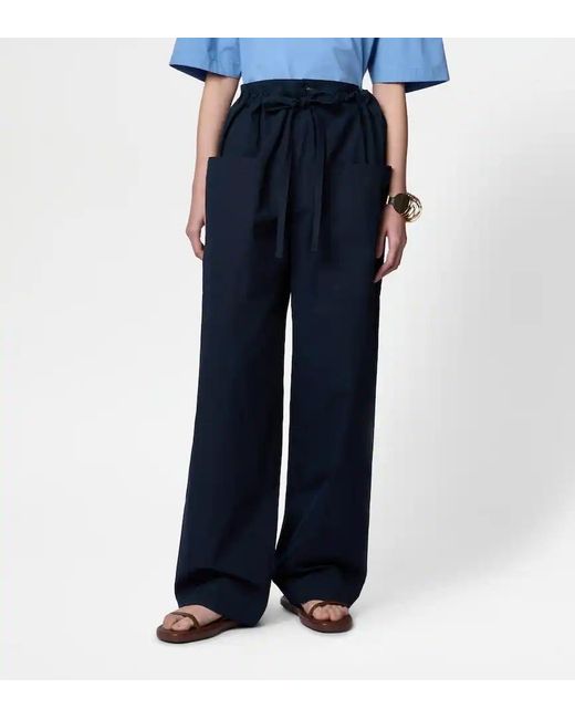 Tod's Blue Drawstring Poplin Trousers