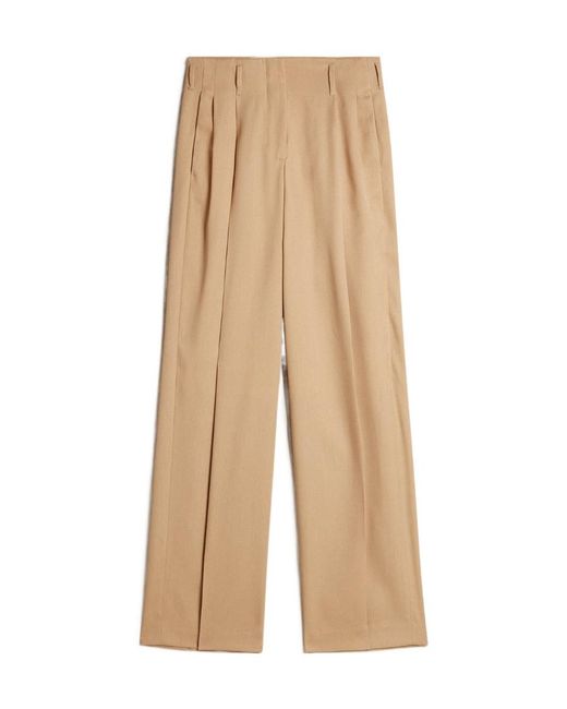 Golden Goose Deluxe Brand Natural Logo Patch Pleated Pants