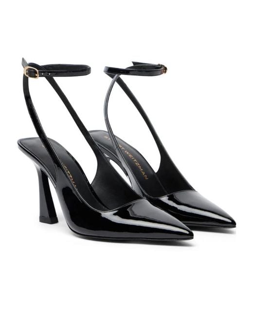 Stuart Weitzman Black Vinnie 85 Strap Pump