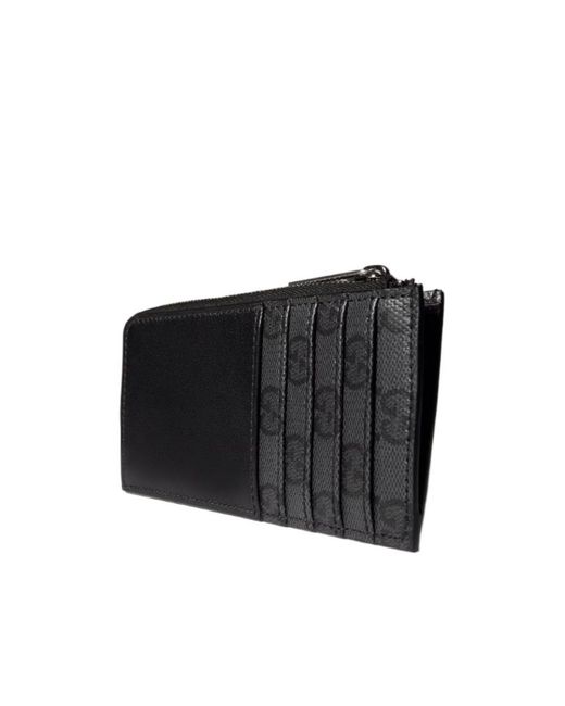 Gucci Black Card Holder With Metal Tag for men