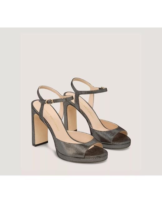 Stuart Weitzman Metallic Open-Toe High-Heeled Sandals