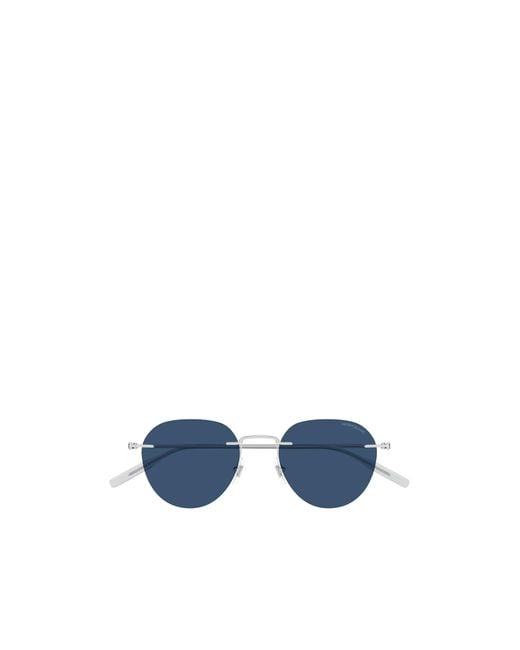 Montblanc Blue Eyewear Oval Frame Sunglasses for men