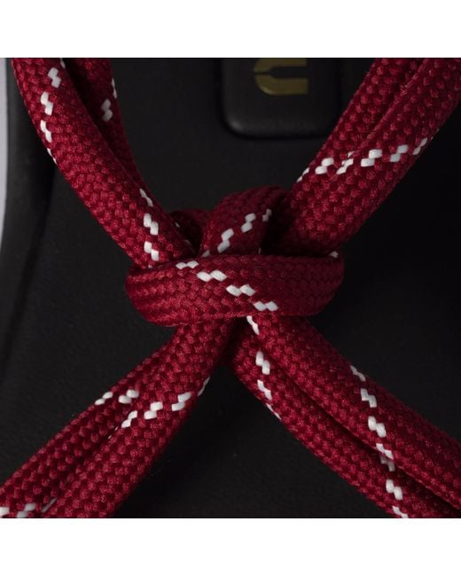 Miu Miu Red Logo-Embossed Flat Sandals