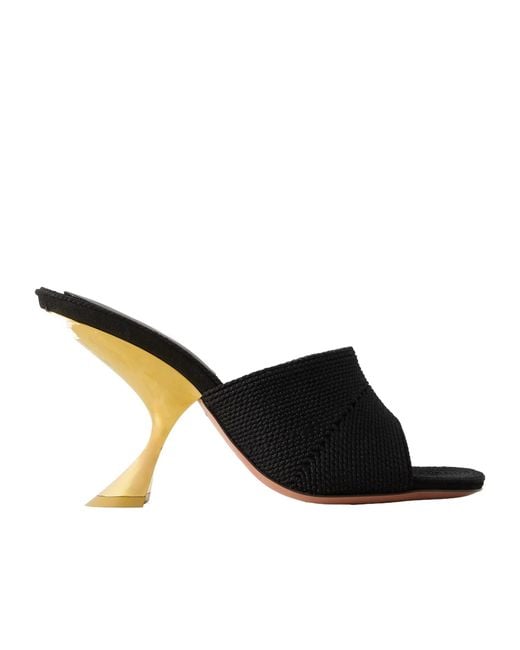 AMINA MUADDI Black Cotton Mules